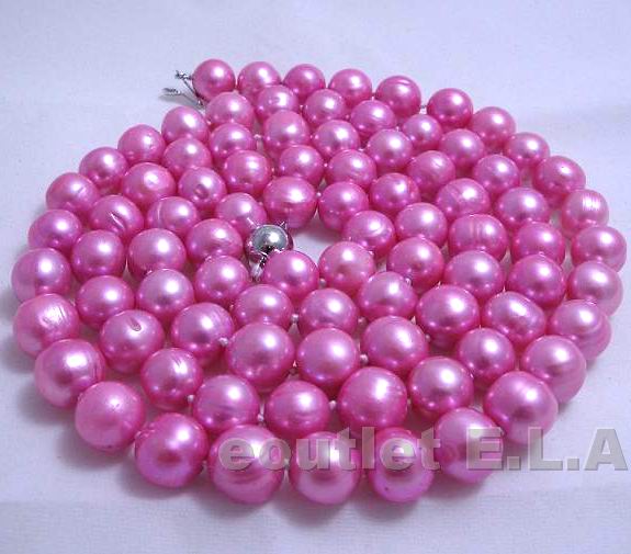 GENUINE 9mm PURPLE PEARLS NECKLACE-83cm extra long